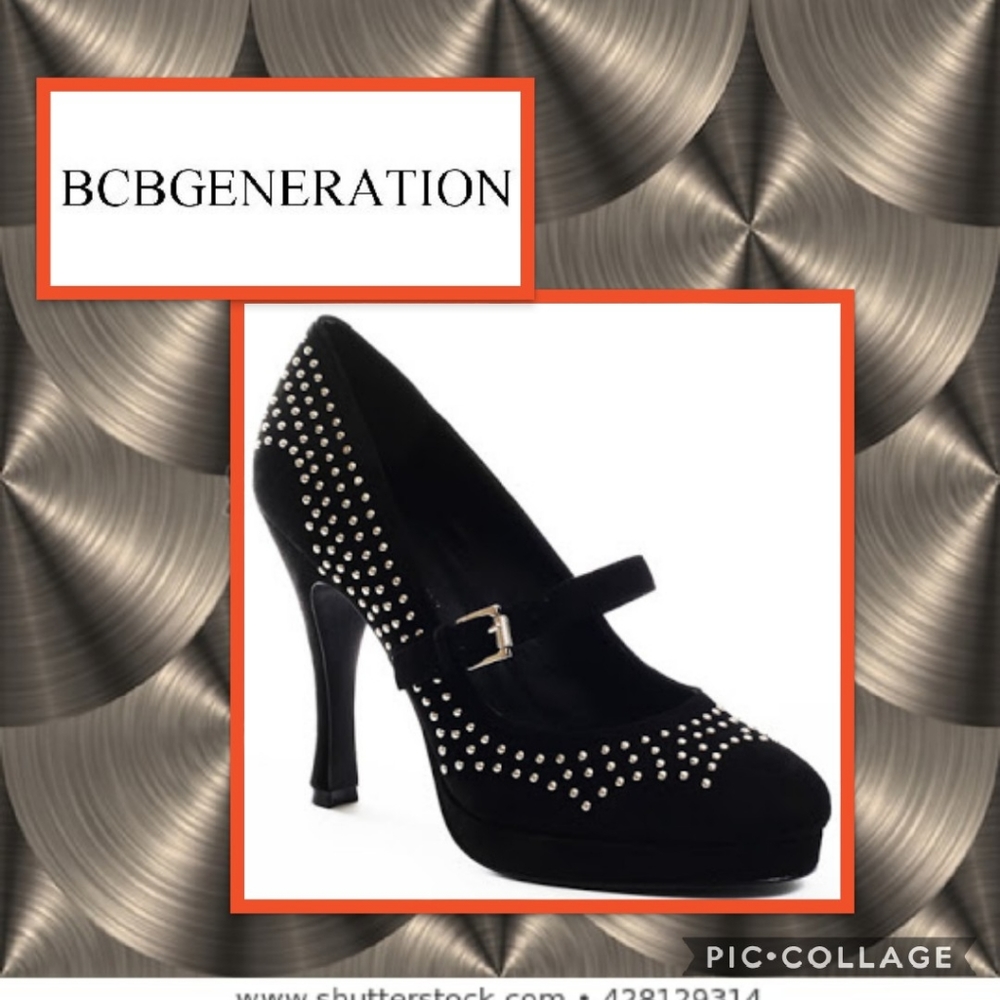 BCBG Drift Black Suede Stillettos Size 9.5 Like New